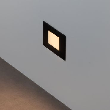 Nova Luce Rudy - applique encastrée - 12 x 8 x 4,7 cm - 3W LED inclus - IP65 - noir sablé