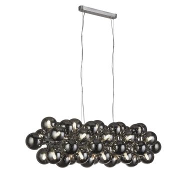 Searchlight Berry - lampe suspendue - 100 x 40 x 150 cm - chrome et verre fumé