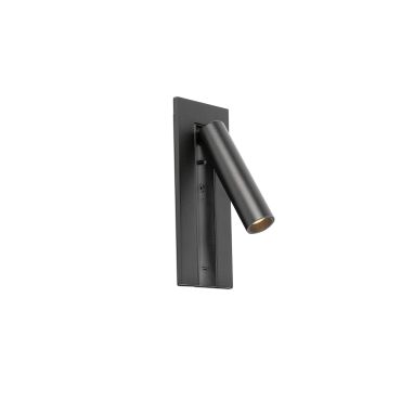 Faro Gabo - lampe de chevet avec port usb - 8 x 18,5 x 6,9 cm - 4,5W LED inclus - noire mat