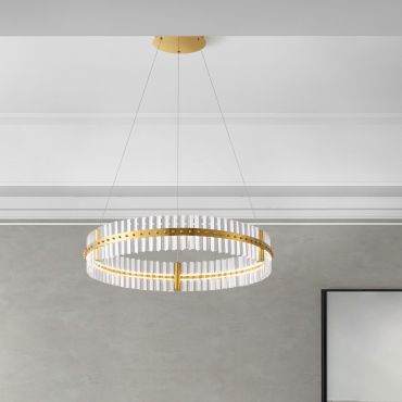 Nova Luce Kezo - lampe suspendue - Ø 78 x 130 cm - 56W dimmable LED inclus - or