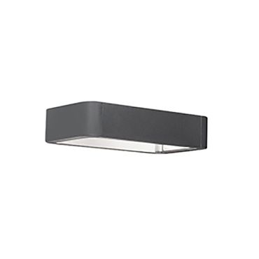 Nova Luce Ned - applique murale extérieure - 28 x 19 x 6 cm - 2 x 6W LED inclus - IP54 - gris foncé
