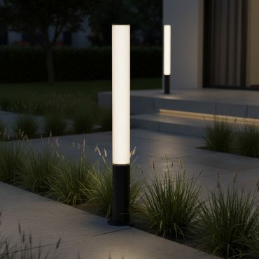Nova Luce Iman - poteau de jardin - Ø 16 x 105 cm - 25W  LED inclus - IP65 - noir sablé