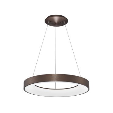 Nova Luce Rando Thin - lampe suspendue - Ø 60 x 120 cm - 50W LED dimmable inclus - café brossé