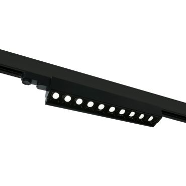 ONE Light Linéaire LED orientable - spot sur rail - système de rail triphasé - 58 x 6 x 8 cm - 10 x 5W LED inclus - noir - couleur de lumière blanc chaud