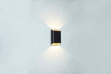 Artdelight Diaz Small - applique murale - 4 x 10 x 15 cm - 2 x 3W LED inclus - IP54 - noir avec or