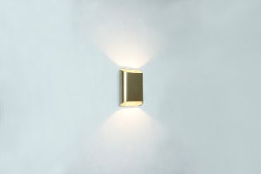 Artdelight Diaz Small - applique murale - 4 x 10 x 15 cm - 2 x 3W LED inclus - IP54 - or brossé