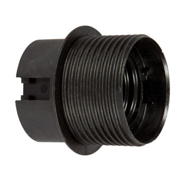 VK Lighting - douille E27 - plastique - avec filetage &amp; bride - Ø 4,0 x 4,5 cm - noir