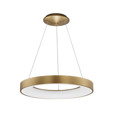 Nova Luce Rando Thin - lampe suspendue - Ø 60 x 120 cm - 50W LED dimmable inclus - or brossé