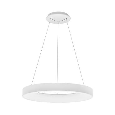 Nova Luce Rando Thin - lampe suspendue - Ø 60 x 120 cm - 50W LED dimmable inclus - blanc sable - couleur de lumière blanc chaud
