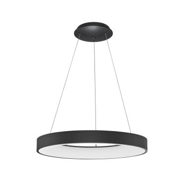 Nova Luce Rando Thin - lampe suspendue - Ø 60 x 120 cm - 50W dimmable LED inclus - sand black - white light colour