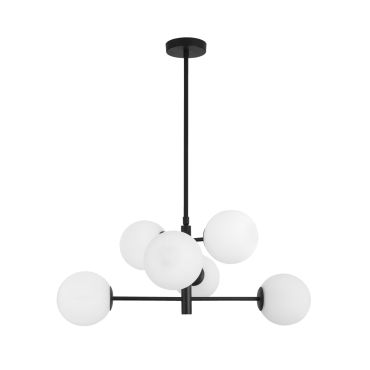 Nova Luce Impero - lampe suspendue - Ø 70 x 120 cm - noir et blanc