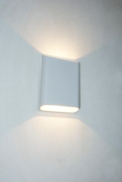 Artdelight Diaz Large - applique murale - 4 x 14,5 x 20 cm - 2 x 6W LED inclus - IP65 - blanc