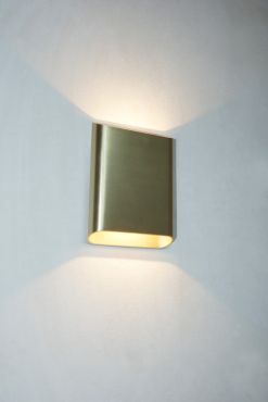 Artdelight Diaz Large - applique murale - 4 x 14,5 x 20 cm - 2 x 6W LED inclus - IP65 - or brossé