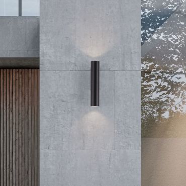 Nova Luce Torrin - applique murale extérieure - Ø 4,5 x 23 x 7,5 cm - 6W LED inclus - IP65 - anthracite foncé