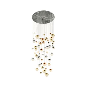 Searchlight Planets - lampe suspendue - Ø 140 x 323 cm - 55 x 7W LED dimmable inclus - multicolore