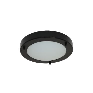 Artdelight Yuca - plafonnier de salle de bains - Ø 18 x 5 cm - 10W LED inclus - IP44 - noir