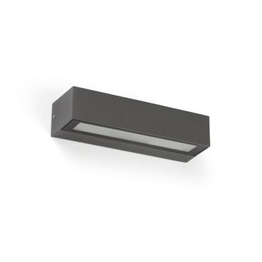 Faro Lako - applique murale - 22 x 7 x 4,8 cm - 8W LED inclus - IP65 - gris foncé