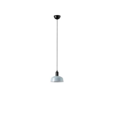 Faro Tatawin S - suspension - Ø 18,4 x 208,1 cm - noir satiné et bleu grisâtre brillant