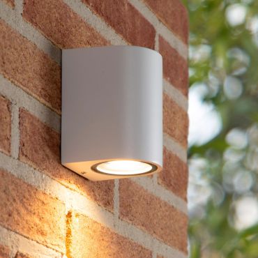 Lucide Zaro Round - applique murale extérieure - 7,8 x 6,8 x 10 cm - IP44 - blanc