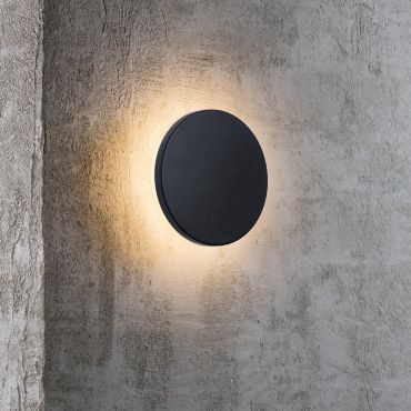 Nordlux Artego - applique murale extérieure - Ø 15 x 5 cm - 8W LED inclus - IP54 - noir