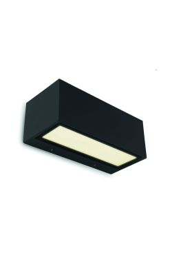 Lutec Gemini - Applique d'extérieur - 22 x 10 x 8 cm - 21W LED inclus - IP54 - noir - blanc chaud