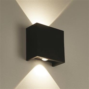 Projectlight Helmut - applique murale - 8 x 4 x 8 cm - 4W LED dimmable incl. - noir