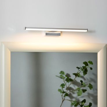 Lucide Onno - éclairage miroir salle de bain - 40 x 12,1 x 4,2 cm - 8W LED inclus - IP44 - chrome mat