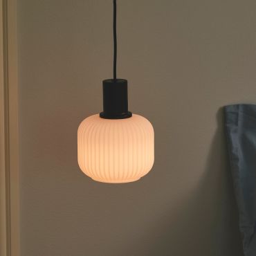 Nordlux Milford - lampe suspendue - Ø 15 x 228,8 cm - noir et blanc