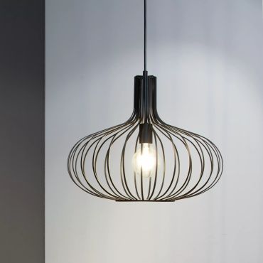 Lucide Manuela - lampe suspendue - Ø 50 x 172 cm - noir