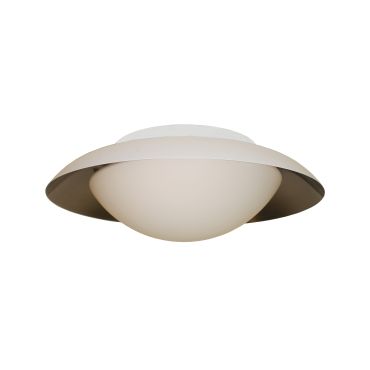 Artdelight Mush - plafonnier de salle de bain - Ø 35 x 11 cm - 12W LED inclus - IP44 - blanc et acier