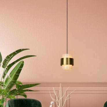 Lucide Firmin - lampe suspendue - Ø 20 x 150 cm - or/laiton mat