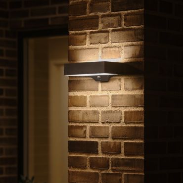 Nordlux Monay Square Solar - applique murale extérieure - 22 x 7,4 x 13,3 cm - 5W LED inclus - IP44 - noir