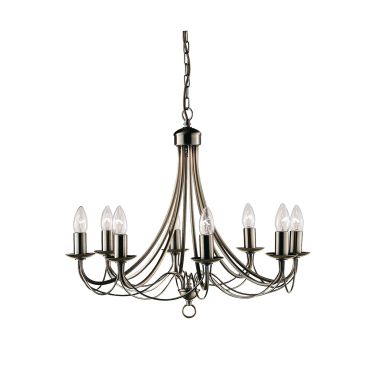 Searchlight Maypole - lustre - Ø 60 x 100 cm - laiton antique