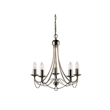 Searchlight Maypole - lustre - Ø 46 x 100 cm - laiton antique