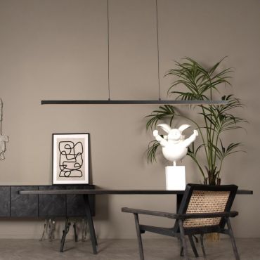 Lucide Sigma - lampe suspendue - 147,7 x 8,2 x 150 cm - 36W LED dimmable inclus - noir