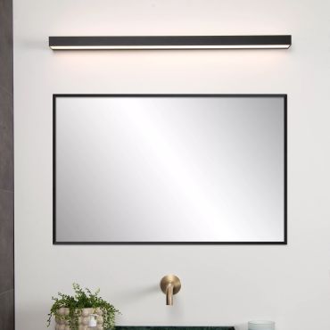 Lucide Alexa - applique murale oblongue - 13W LED inclus - 90 x 8 x 3,6 cm - IP44 - noir
