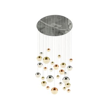 Searchlight Planets - lampe suspendue - Ø 97 x 300 cm - 27 x 7W LED dimmable inclus - multicolore