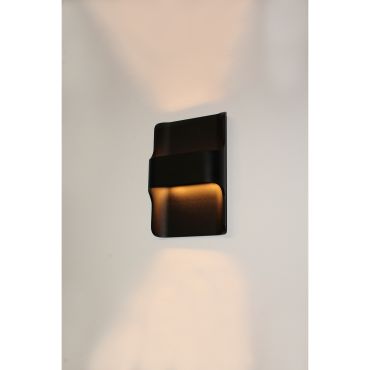Artdelight Dallas - applique murale - 16 x 7,8 x 24 cm - 2 x 8W LED dimmable inclus - IP65 - noir