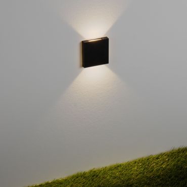 Nova Luce Iko - applique encastrée - 5,5 x 5,5 x 9 cm - 1W LED inclus - IP67 - noir sablé