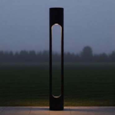 Nova Luce Ellery - lampe de jardin - Ø 8 x 60 cm - 12W LED inclus - IP65 - noir sablé