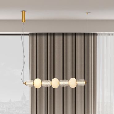 Nova Luce Movil - lampe suspendue - 110 x 125 x 17 cm - 42W dimmable LED inclus - or, transparent et opale