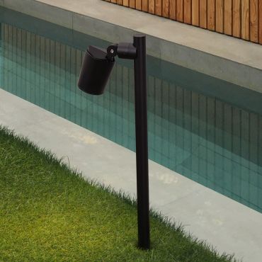 Nova Luce Spy - lampe de jardin - Ø 7,5 x 50 x 14 cm - IP65 - noir sablé
