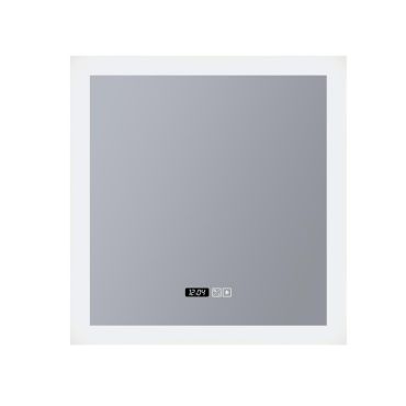 Searchlight - miroir lumineux avec éclairage et horloge digitale - 60 x 60 cm - 38W LED dimmable inclus - IP44 - blanc