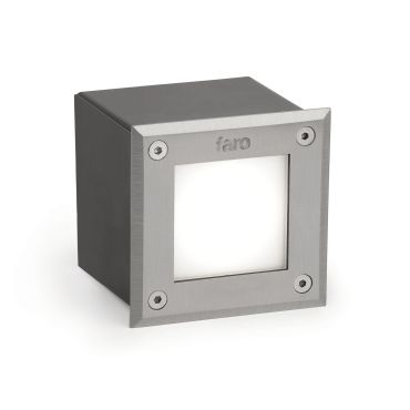 Faro Led-18 - applique encastrée - 9,5 x 9,5 x 7 cm - 3W LED inclus - IP67 - acier inoxydable satiné - couleur de lumière blanc chaud