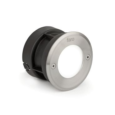 Faro Led-18 - applique encastrée - Ø 10 x 6,5 cm - 3W LED inclus - IP67 - acier inoxydable satiné - couleur de lumière blanc chaud