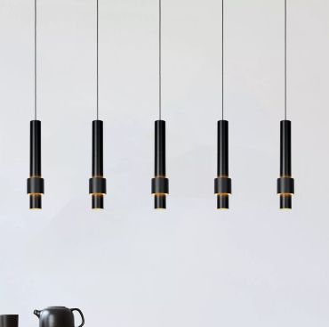 Lucide Margary - lampe suspendue - 103 x 8 x 169 cm - 5 x 4,2W LED dimmable inclus - noir
