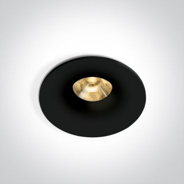 ONE Light Recessed Spots Fixed LED - spot à encastrer - Ø 80 mm, Ø 60 mm taille d'encastrement - 6,5W dimmable LED inclus - IP65 - noir