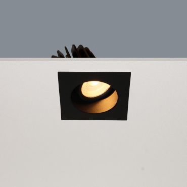 Artdelight Venice 2808 - spot encastré - 80 x 80 mm, Ø 68 mm encastré - 8W LED dimmable inclus - IP44 - noir