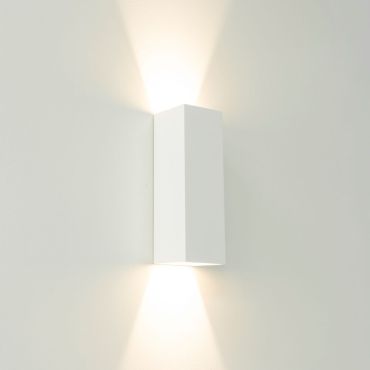 Artdelight Vegas - applique murale - 8 x 8 x 25 cm - 2 x 4W LED dimmable inclus - IP65 - blanc