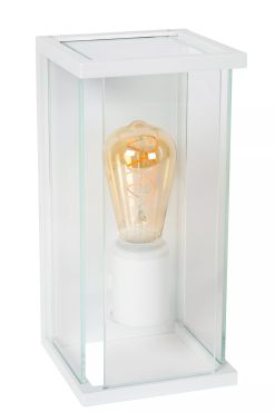 Lucide Claire - applique extérieure avec détecteur - 14 x 16 x 29 cm - IP54 - blanc
